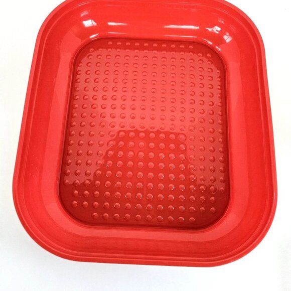 Vintage Season N Serve Large Meat Marinade Tenderizer Container With Lid Red - Picture 5 of 11
